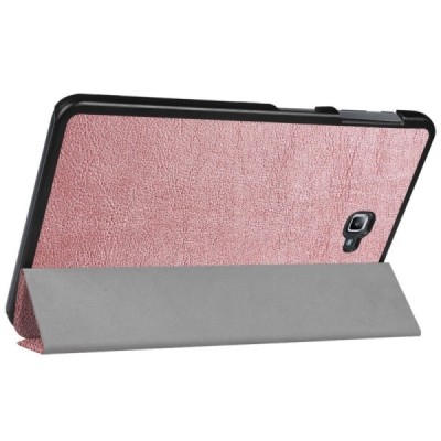 Samsung Galaxy Tab A 10.1 2016 (T580, T585) atverčiamas rožinis odinis dėklas - knygutė / Priedai.lt