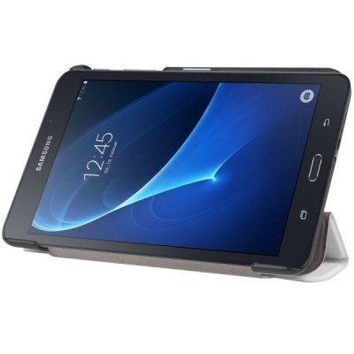 Samsung Galaxy Tab A 7.0 2016 (T280, T285) atverčiamas baltas odinis dėklas - knygutė / Priedai.lt