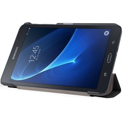 Samsung Galaxy Tab A 7.0 2016 (T280, T285) atverčiamas juodas odinis dėklas - knygutė / Priedai.lt
