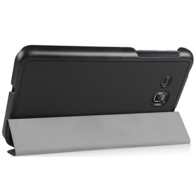 Samsung Galaxy Tab A 7.0 2016 (T280, T285) atverčiamas juodas odinis dėklas - knygutė / Priedai.lt