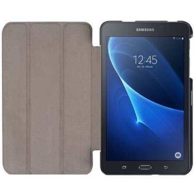Samsung Galaxy Tab A 7.0 2016 (T280, T285) atverčiamas juodas odinis dėklas - knygutė / Priedai.lt