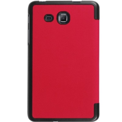 Samsung Galaxy Tab A 7.0 2016 (T280, T285) atverčiamas raudonas odinis dėklas - knygutė / Priedai.lt