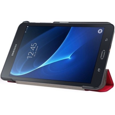Samsung Galaxy Tab A 7.0 2016 (T280, T285) atverčiamas raudonas odinis dėklas - knygutė / Priedai.lt
