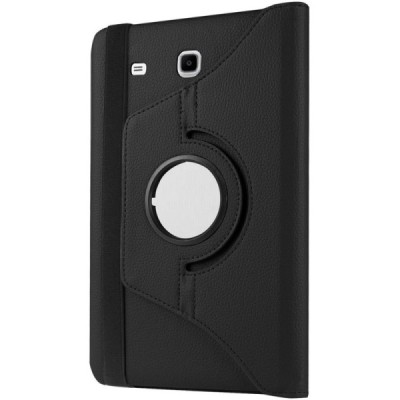 Samsung Galaxy Tab A 7.0 2016 (T280,T285) atverčiamas, sukamas 360 laipsnių, juodas odinis dėklas - stovas / Priedai.lt