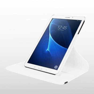 Samsung Galaxy Tab A 7.0 2016 (T280,T285) atvēramais balts ādas maciņš, grozās 360° grādu apjomā / Vacins.lv