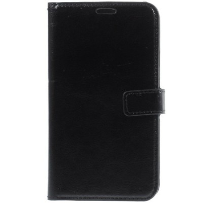 Huawei Ascend Mate 7 atverčiamas juodas odinis dėklas - piniginė / Priedai.lt