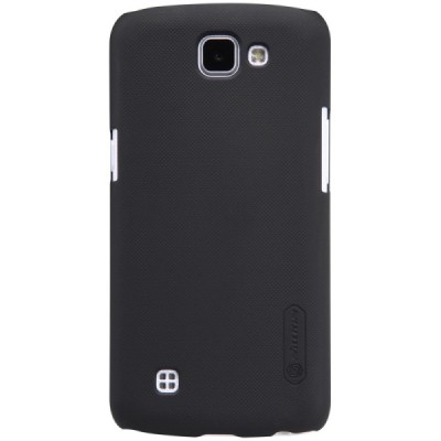 LG K4 (K120E) Nillkin Frosted Shield juodas plastikinis dėklas + apsauginė ekrano plėvelė / Priedai.lt