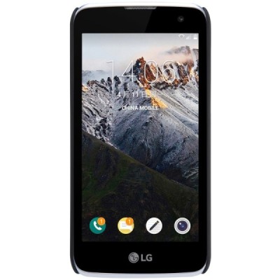 LG K4 (K120E) Nillkin Frosted Shield juodas plastikinis dėklas + apsauginė ekrano plėvelė / Priedai.lt