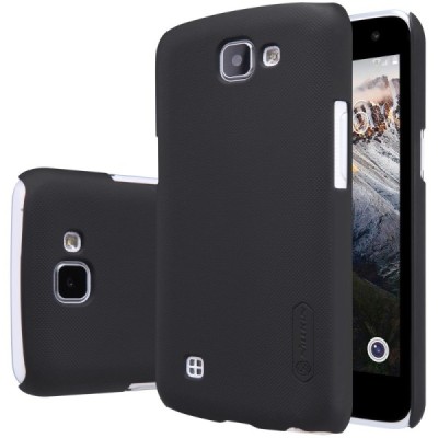 LG K4 (K120E) Nillkin Frosted Shield juodas plastikinis dėklas + apsauginė ekrano plėvelė / Priedai.lt