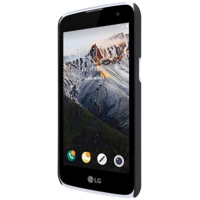 LG K4 (K120E) Nillkin Frosted Shield juodas plastikinis dėklas + apsauginė ekrano plėvelė / Priedai.lt