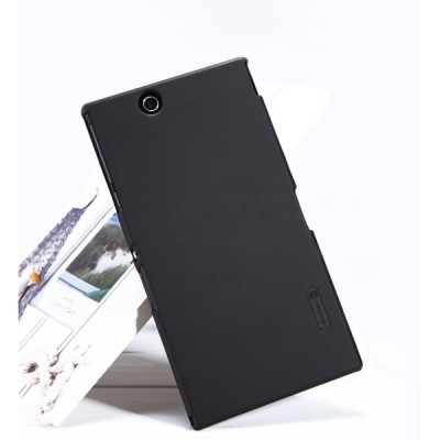 Sony Xperia Z Ultra Nillkin Frosted Shield melns plastmasas futrālis + ekrāna aizsargplēve / Vacins.lv