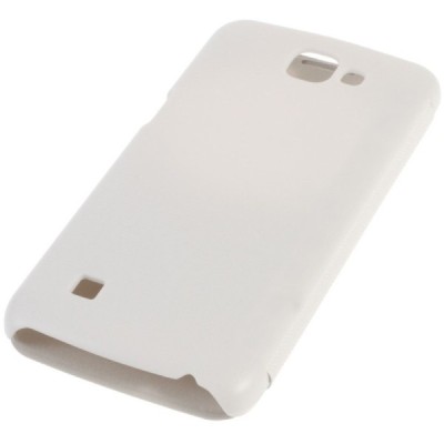 LG K4 (K120E) View Window baltas odinis atverčiamas dėklas su langeliu / Priedai.lt