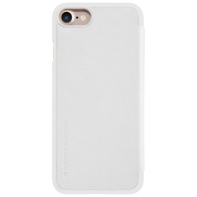 Greznais „Nillkin“ Qin sērijas ādas atvērams balts Apple iPhone 7 (iPhone 8) maciņš / Vacins.lv