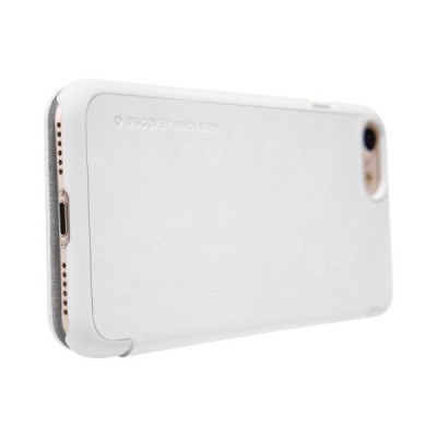 Greznais „Nillkin“ Qin sērijas ādas atvērams balts Apple iPhone 7 (iPhone 8) maciņš / Vacins.lv