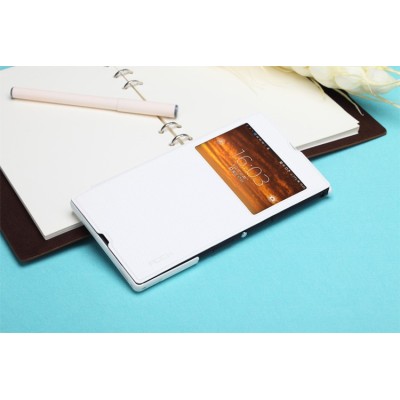 „ROCK“ Flexible Sony Xperia Z Ultra atvēramais balts maciņš / Vacins.lv