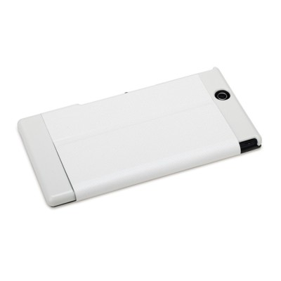 „ROCK“ Flexible Sony Xperia Z Ultra atvēramais balts maciņš / Vacins.lv