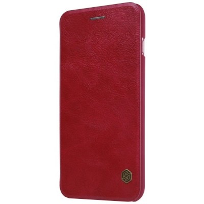 Prabangus „Nillkin“ Qin serijos raudonas odinis atverčiamas Apple iPhone 7 Plus (iPhone 8 Plus) dėklas / Priedai.lt