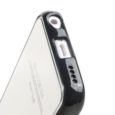 Skaidrus/juodas su kieto silikono rėmu plastikinis Apple iPhone 5C dėklas (dėkliukas) / Priedai.lt