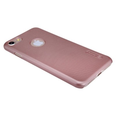 Nillkin Frosted Shield Apple iPhone 7 (iPhone 8) rožinis plastikinis dėklas + apsauginė ekrano plėvelė / Priedai.lt