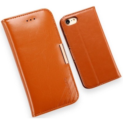 „Kalaideng“ Royale atverčiamas rudas odinis Apple iPhone 7 (iPhone 8) dėklas - knygutė / Priedai.lt