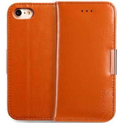„Kalaideng“ Royale atverčiamas rudas odinis Apple iPhone 7 (iPhone 8) dėklas - knygutė / Priedai.lt