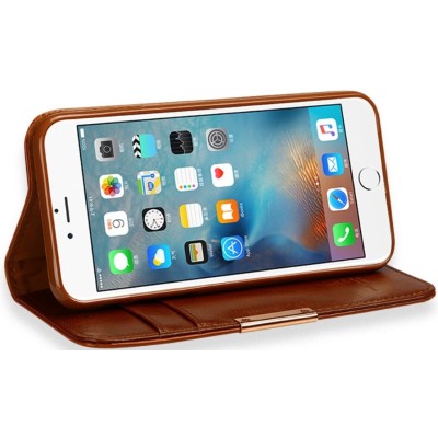 „Kalaideng“ Royale atverčiamas rudas odinis Apple iPhone 7 (iPhone 8) dėklas - knygutė / Priedai.lt