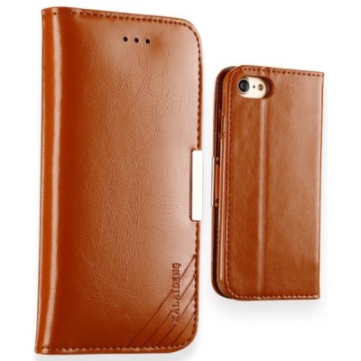 „Kalaideng“ Royale atverčiamas rudas odinis Apple iPhone 7 (iPhone 8) dėklas - knygutė / Priedai.lt