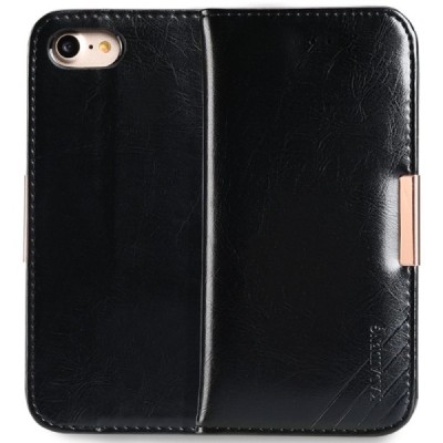 „Kalaideng“ Royale atverčiamas juodas odinis Apple iPhone 7 (iPhone 8) dėklas - knygutė / Priedai.lt