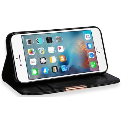 „Kalaideng“ Royale atverčiamas juodas odinis Apple iPhone 7 (iPhone 8) dėklas - knygutė / Priedai.lt