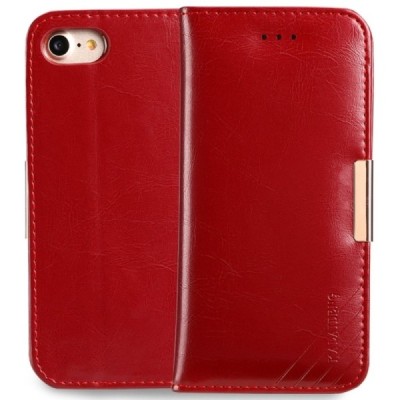 „Kalaideng“ Royale atverčiamas bordo odinis Apple iPhone 7 (iPhone 8) dėklas - knygutė / Priedai.lt