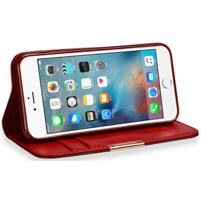 „Kalaideng“ Royale atverčiamas bordo odinis Apple iPhone 7 (iPhone 8) dėklas - knygutė / Priedai.lt