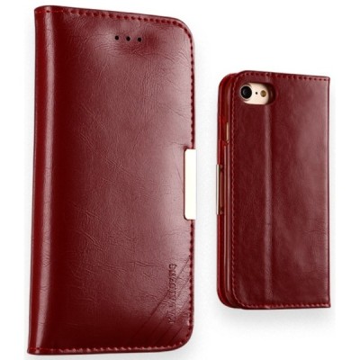 „Kalaideng“ Royale atverčiamas bordo odinis Apple iPhone 7 (iPhone 8) dėklas - knygutė / Priedai.lt
