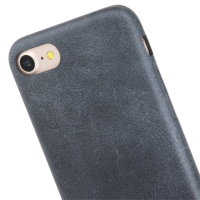 „USAMS“ Slim Leather Bob serijos Apple iPhone 7 (iPhone 8) juodas odinis dėklas - nugarėlė / Priedai.lt