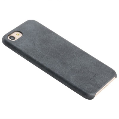 „USAMS“ Slim Leather Bob serijos Apple iPhone 7 (iPhone 8) juodas odinis dėklas - nugarėlė / Priedai.lt