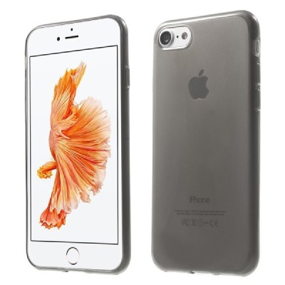 Apple iPhone 7 (iPhone 8) dzidrs (caurspīdīgs) pelēks cieta silikona TPU pasaulē planākais apvalks / Vacins.lv