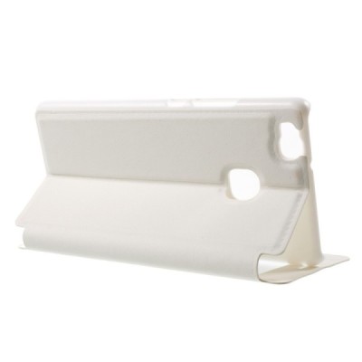 Huawei P9 Lite balts atvēramais Smart Window ādas maciņš / Vacins.lv