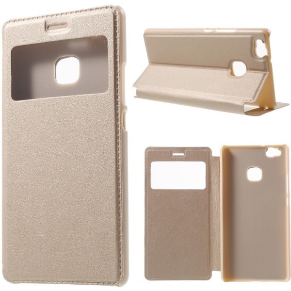 „Smart Window“ atvēramais maciņš - zelta (P9 Lite)