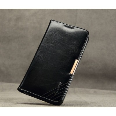 Samsung Galaxy S6 Edge+ Plus (G928) „Kalaideng“ Royale ādas atvēramais melns maciņš - maks / Vacins.lv