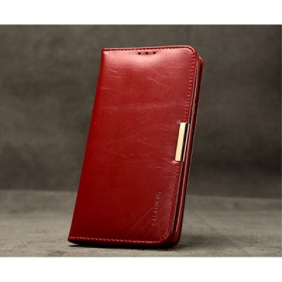 „Kalaideng“ Royale atverčiamas bordo odinis Samsung Galaxy S6 Edge+ Plus (G928) dėklas / Priedai.lt