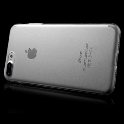 Apple iPhone 7 Plus (iPhone 8 Plus) skaidrus (permatomas) kieto silikono TPU ploniausias pasaulyje bespalvis dėklas - nugarėlė /