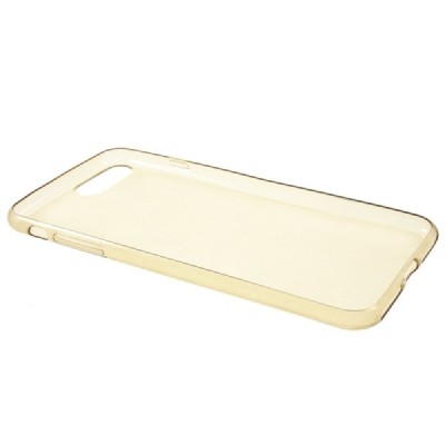 Apple iPhone 7 Plus (iPhone 8 Plus) skaidrus (permatomas) kieto silikono TPU ploniausias pasaulyje auksinis dėklas - nugarėlė / 