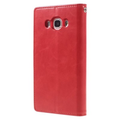 Mercury Blue Moon atverčiamas Samsung Galaxy J5 2016 (J510) raudonas odinis dėklas - piniginė / Priedai.lt