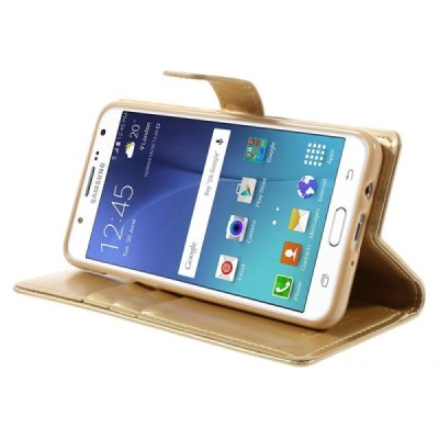 Mercury Blue Moon atverčiamas Samsung Galaxy J5 2016 (J510) auksinis odinis dėklas - piniginė / Priedai.lt