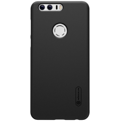 Honor 8 Nillkin Frosted Shield melns plastmasas apvalks + ekrāna aizsargplēve / Vacins.lv