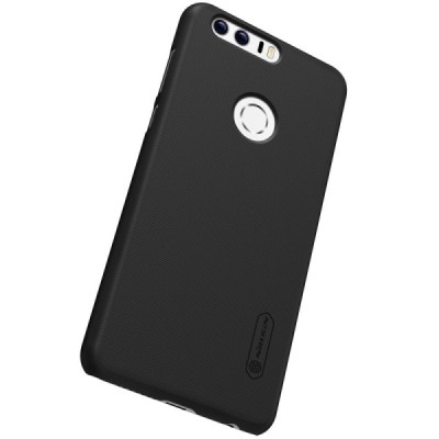 Honor 8 Nillkin Frosted Shield melns plastmasas apvalks + ekrāna aizsargplēve / Vacins.lv