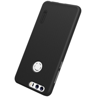 Honor 8 Nillkin Frosted Shield melns plastmasas apvalks + ekrāna aizsargplēve / Vacins.lv