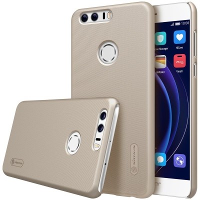 Honor 8 Nillkin Frosted Shield zelta plastmasas apvalks + ekrāna aizsargplēve / Vacins.lv