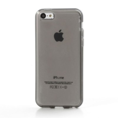 Kieto silikono pilkas/baltas Apple iPhone 5C dėklas (dėkliukas) / Priedai.lt