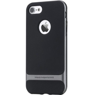 „Rock“ Royce pastiprinātas aizsardzības melns apmales pelēkā krāsā Apple iPhone 7 (iPhone 8) apvalks / Vacins.lv