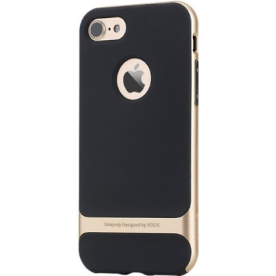 „Rock“ Royce pastiprinātas aizsardzības melns apmales zeltā krāsā Apple iPhone 7 (iPhone 8) apvalks / Vacins.lv